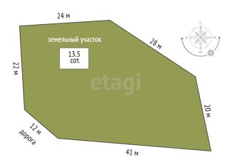 Продаю участок, 13.5 сот., деревня Малый Хутор, Дорожная улица