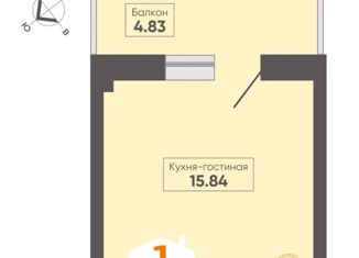 Продаю квартиру студию, 26.18 м2, Сосновоборск, проспект Мира, 9