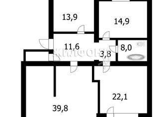 3-ком. квартира на продажу, 123.8 м2, Новосибирск, Каменская улица, 32, Каменская улица