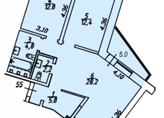 Продаю 2-комнатную квартиру, 71.2 м2, рабочий поселок Маркова, квартал Стрижи, 15