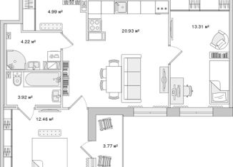 Продается 2-комнатная квартира, 63.6 м2, Санкт-Петербург, Белоостровская улица, 10к1, метро Лесная