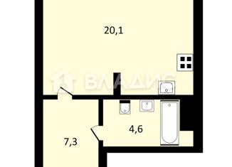 Продам однокомнатную квартиру, 35 м2, Владимир, Добросельская улица, 188В, Фрунзенский район