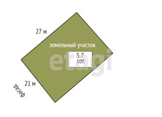 Продается земельный участок, 5.69 сот., деревня Зырянка, улица Старая Зырянка, 1