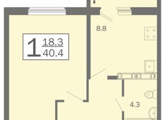 Продажа 1-ком. квартиры, 40.4 м2, село Засечное, Светлая улица, 10