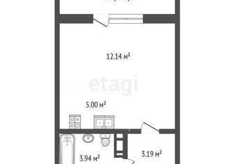 Квартира на продажу студия, 26 м2, Челябинск, улица Генерала Мартынова, 2, Курчатовский район