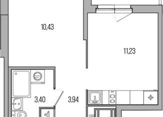 Продажа однокомнатной квартиры, 29 м2, Санкт-Петербург, Новгородский проспект, 2к3