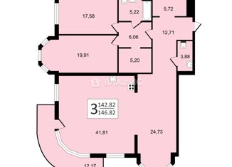 Продажа 3-комнатной квартиры, 144.6 м2, Санкт-Петербург, Малая Зеленина улица, 8, метро Спортивная