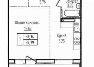 1-ком. квартира на продажу, 38.79 м2, Барнаул, Центральный район, Пролетарская улица, 125