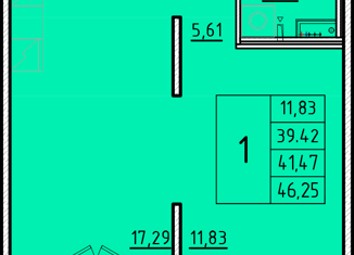 Продаю 1-комнатную квартиру, 39.42 м2, Санкт-Петербург, Образцовая улица, 6к2