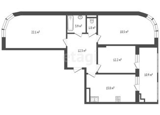 Продажа трехкомнатной квартиры, 92 м2, Ростовская область, Левобережная улица, 6/6с2