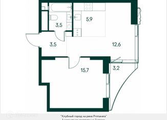 1-ком. квартира на продажу, 42.1 м2, Москва, метро Спартак, Проектируемый проезд № 1149