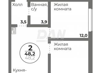 Продается 2-ком. квартира, 48.2 м2, Челябинск, ЖК Ньютон, Комсомольский проспект, 143
