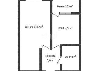 Продажа однокомнатной квартиры, 35 м2, Краснодар, Заполярная улица, 39к10