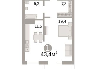 Продам 1-комнатную квартиру, 43 м2, Москва, 8-я улица Текстильщиков, 13к2, ЮВАО