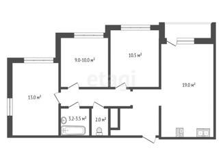 Продажа 3-комнатной квартиры, 59.1 м2, Тюмень, улица Анатолия Клиндюка, 1, Калининский округ