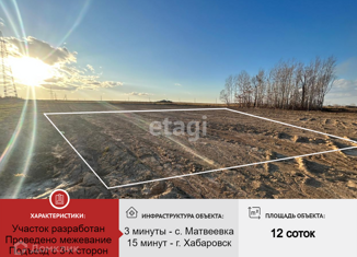 Продается земельный участок, 12 сот., село Матвеевка