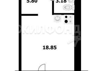 Продажа квартиры студии, 33.73 м2, Новосибирск, Волховская улица, 31, ЖК Радуга