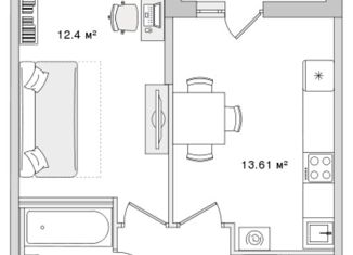 Продается 1-ком. квартира, 38.79 м2, Санкт-Петербург, Белоостровская улица, 10к1, метро Лесная