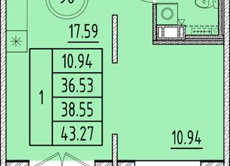 1-ком. квартира на продажу, 36.53 м2, Санкт-Петербург, Образцовая улица, 6к3