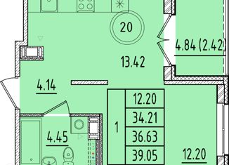 Продается 1-ком. квартира, 34.21 м2, Санкт-Петербург, Образцовая улица, 6к1