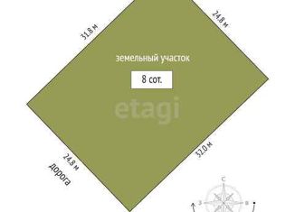 Земельный участок на продажу, 8 сот., деревня Большие Акияры