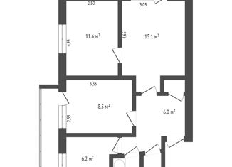 Продам трехкомнатную квартиру, 50 м2, Джанкой, Восточная улица, 18