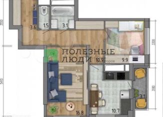 Продаю двухкомнатную квартиру, 56.5 м2, Воронеж, улица Федора Тютчева, 93А, ЖК Микрорайон Боровое