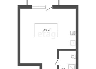 Квартира на продажу студия, 37.9 м2, Новосибирская область, Плющихинская улица, 1