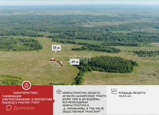 Земельный участок на продажу, 10 сот., деревня Нариманова, Центральная улица, 5