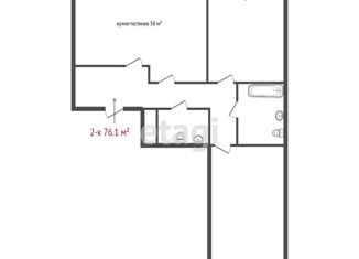 Продам 2-ком. квартиру, 76.1 м2, Екатеринбург, улица 8 Марта, 202/3, ЖК Ботанический Сад