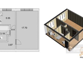 Продаю 1-ком. квартиру, 30.41 м2, село Русский Мелекесс, улица Строителей, 2