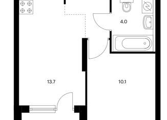 Продается однокомнатная квартира, 33.1 м2, Новороссийск, ЖК Черноморский, улица Бориса Пупко, 5