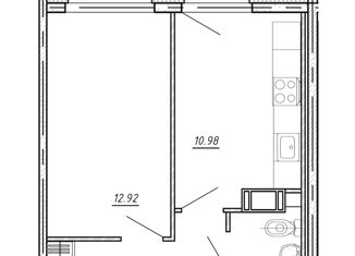 1-ком. квартира на продажу, 35.63 м2, Кудрово, проспект Строителей, 16, ЖК Геометрия
