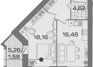 Продам однокомнатную квартиру, 47 м2, Санкт-Петербург, ЖК Листва, Лиственная улица, 20к2