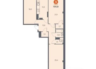 3-ком. квартира на продажу, 100 м2, Ростов-на-Дону, проспект 40-летия Победы, 63/17с4, ЖК Сокол Град