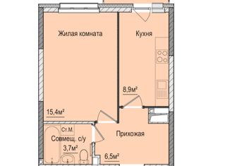 Однокомнатная квартира на продажу, 35.2 м2, Ижевск, ЖК Тринити, Зелёная улица, 60