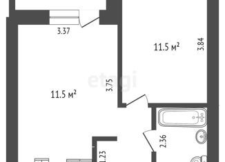 Продам 1-ком. квартиру, 35.5 м2, Тюмень, Калининский округ, улица Николая Глебова, 3