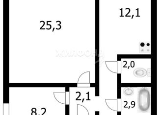 Продажа 2-комнатной квартиры, 57.6 м2, Новосибирская область, улица Татьяны Снежиной, 39