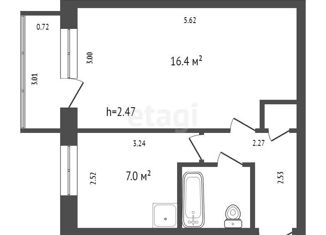 Продается однокомнатная квартира, 29.7 м2, Красноярский край, улица Калинина, 3