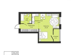 Квартира на продажу студия, 39.96 м2, коттеджный посёлок Горки Академпарка, улица Тесла, 24