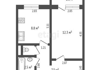 Сдаю однокомнатную квартиру, 31.9 м2, Пыть-Ях, 5-й микрорайон, 6