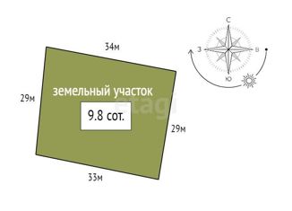 Продается участок, 9.8 сот., поселок Первомайское