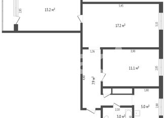 Трехкомнатная квартира на продажу, 58.4 м2, Тюменская область, улица Геологоразведчиков, 4