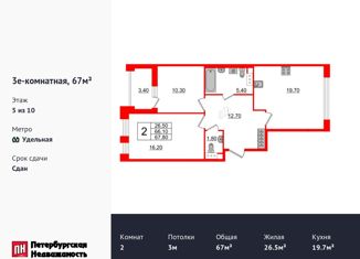 Продажа двухкомнатной квартиры, 67 м2, Санкт-Петербург, Выборгский район, Манчестерская улица, 5к1
