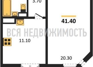 1-ком. квартира на продажу, 41.4 м2, Воронеж, ЖК Современник