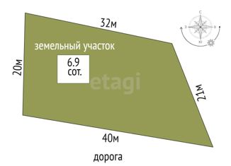 Участок на продажу, 6.9 сот., садоводческий потребительский кооператив Благовещенск, садоводческий потребительский кооператив Благовещенск, 13