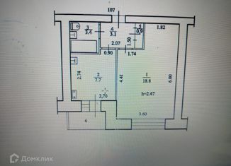 Однокомнатная квартира на продажу, 35.3 м2, Туймазы, микрорайон Молодёжный, 19