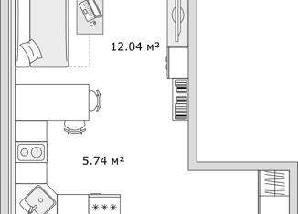 Продажа квартиры студии, 31.77 м2, Санкт-Петербург, метро Чёрная речка, Вазаский переулок, 3