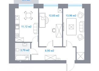 2-ком. квартира на продажу, 51 м2, Ярославская область, Большая Заозёрная улица, 37