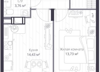 Квартира на продажу студия, 40.55 м2, Ленинградская область